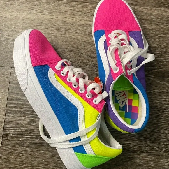 Vans Old Skool Neon Color-Block Skate Shoe